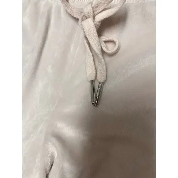 Juicy Couture Velour Rhinestone Bling Track Pants Cream Y2K S - Picture 6 of 11